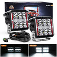 Nilight 4inch 60W Square DRL Heated Lens Work Light (2pcs)