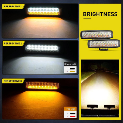 Nilight Snow Plow Light LED Light Bar Amber/White 2pk Brightness
