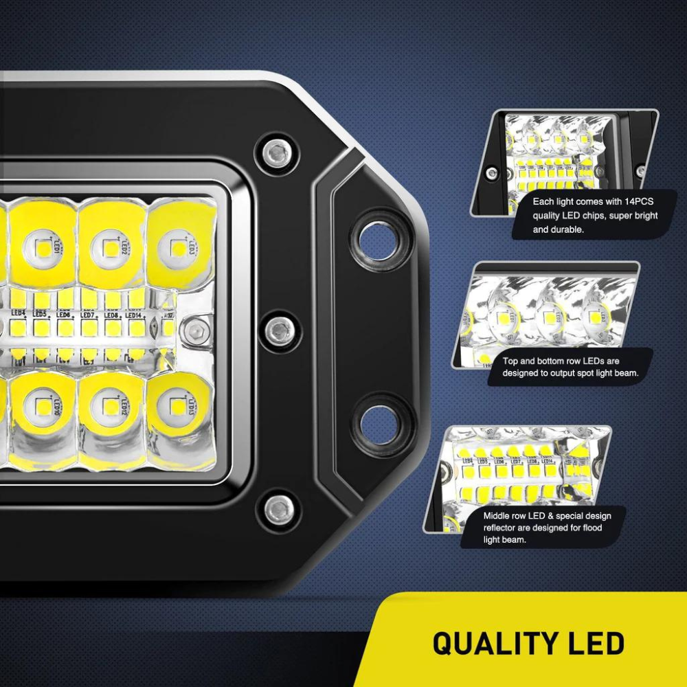 Nilight Off Road LED Recessed Flush Mount Light