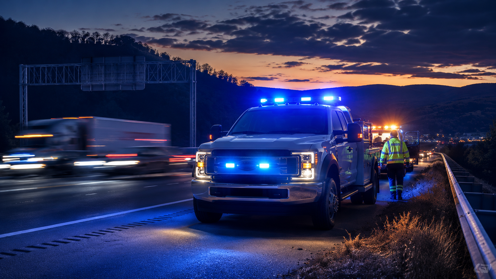 Same Risk, Same Lights: Pennsylvania Moves to Give Roadside Trucks Blue Warning Lights
