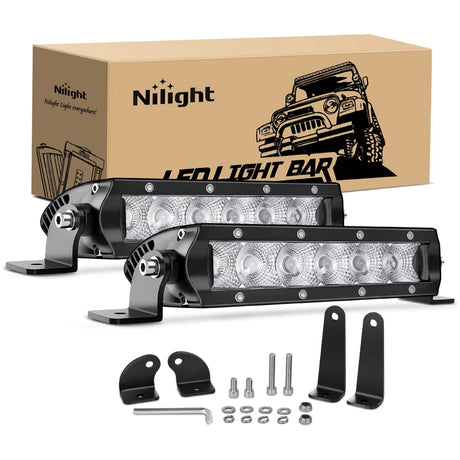 Nilight 7in 30W Spot LED Light Bar 2 pk