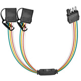 Nilight 4 Way Flat Trailer Y-Splitter Adapter Extension Harness