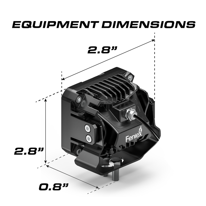 Feniex 4" Hi/Lo Cube Light Dimensions