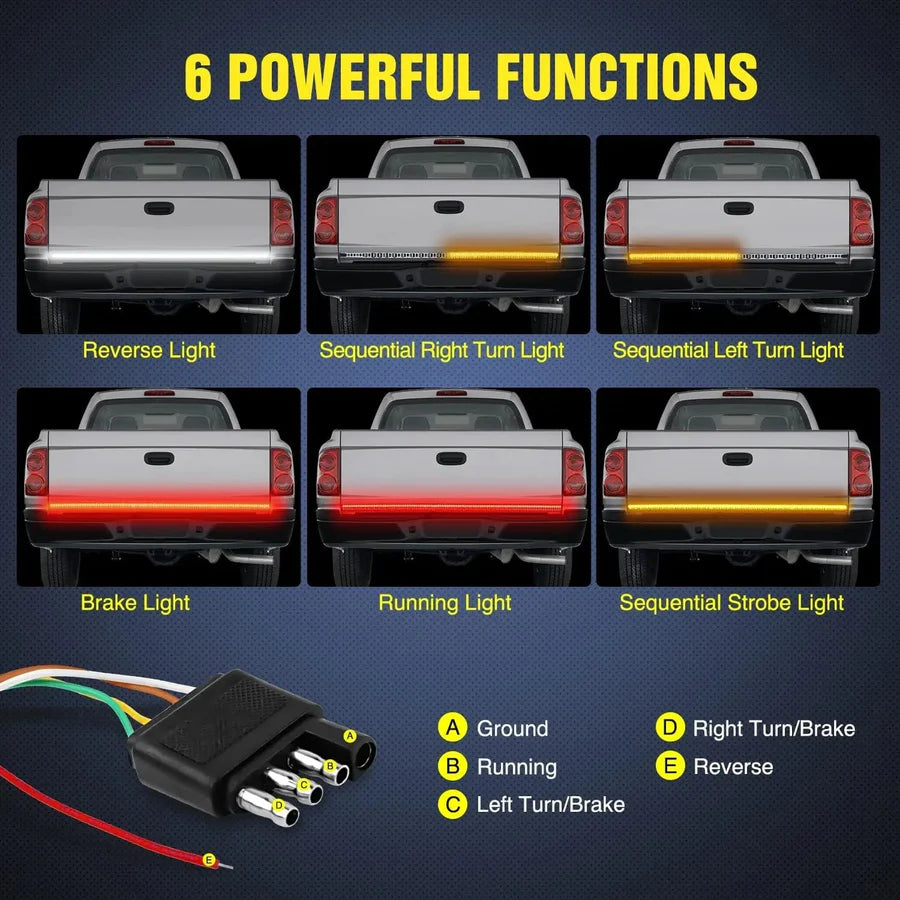 Nilight Tailgate Strip Red/White/Amber LEDs