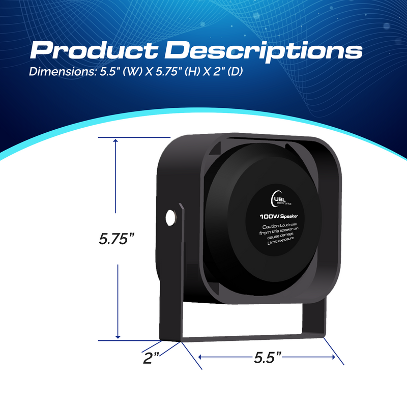 UBL 100W Slim Speaker Dimensions