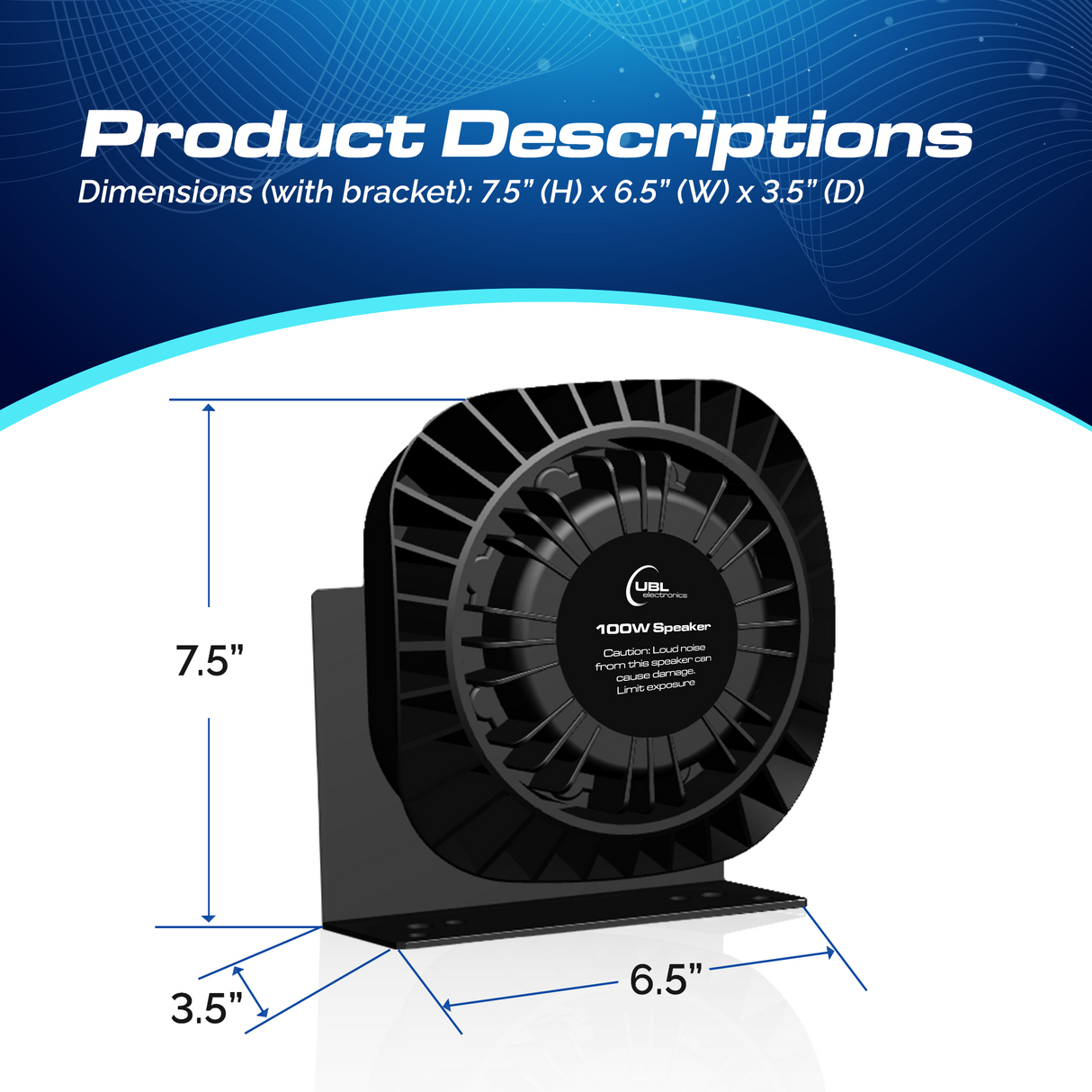 UBL 100W Speaker Dimensions