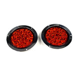 UBL 4 inch Round Trailer Lights w/ Chrome Flange (Pair)