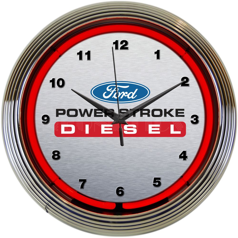 Ford Power Stroke Diesel Neon Clock