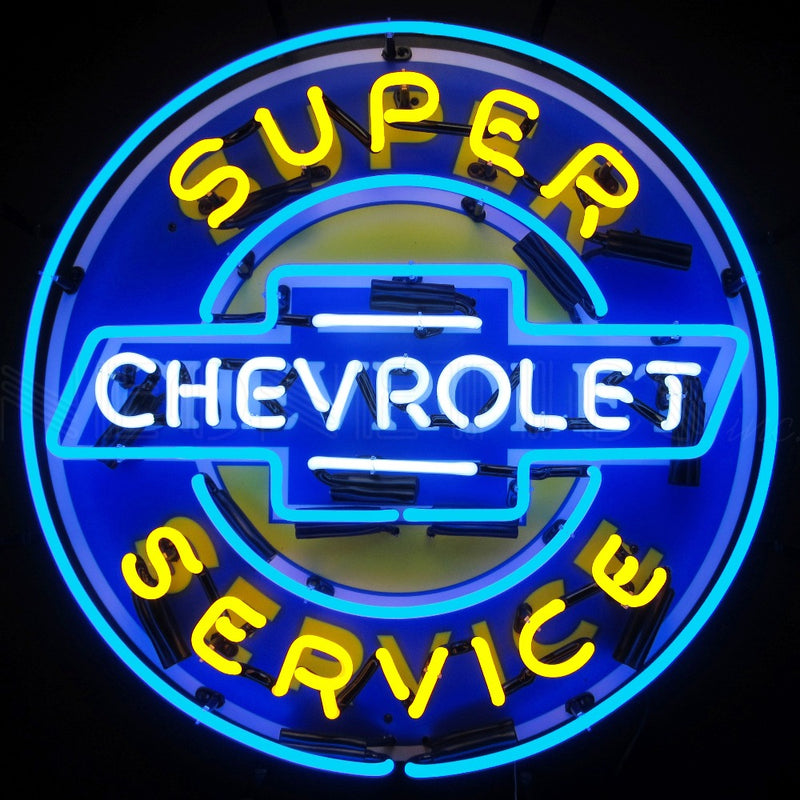 Super Chevy Service Neon Sign w/Backing