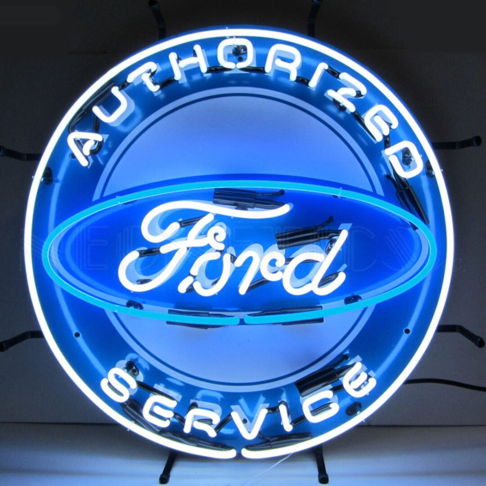 Ford Authorized Service Neon Sign w/Backing – Ultra Bright Lightz