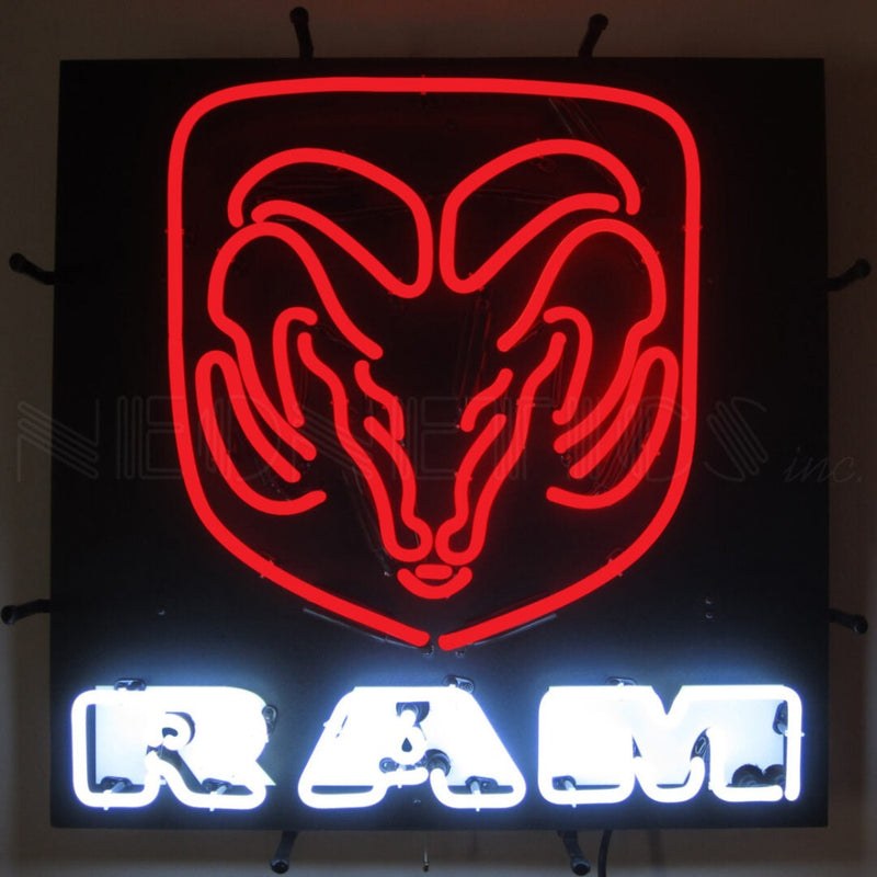 Ram Red Neon Sign w/Backing