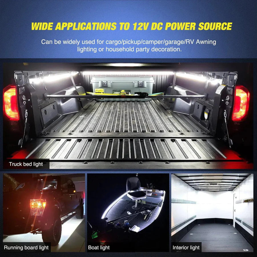 Nilight Truck Bed Light Strip White LEDs