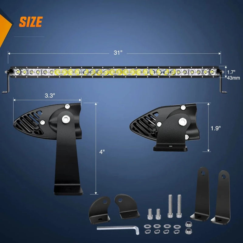 Nilight 31in 150W Combo LED Light Bar Dimensions