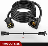 Nilight 12FT 7-Way Trailer Plug Socket Extension Cable