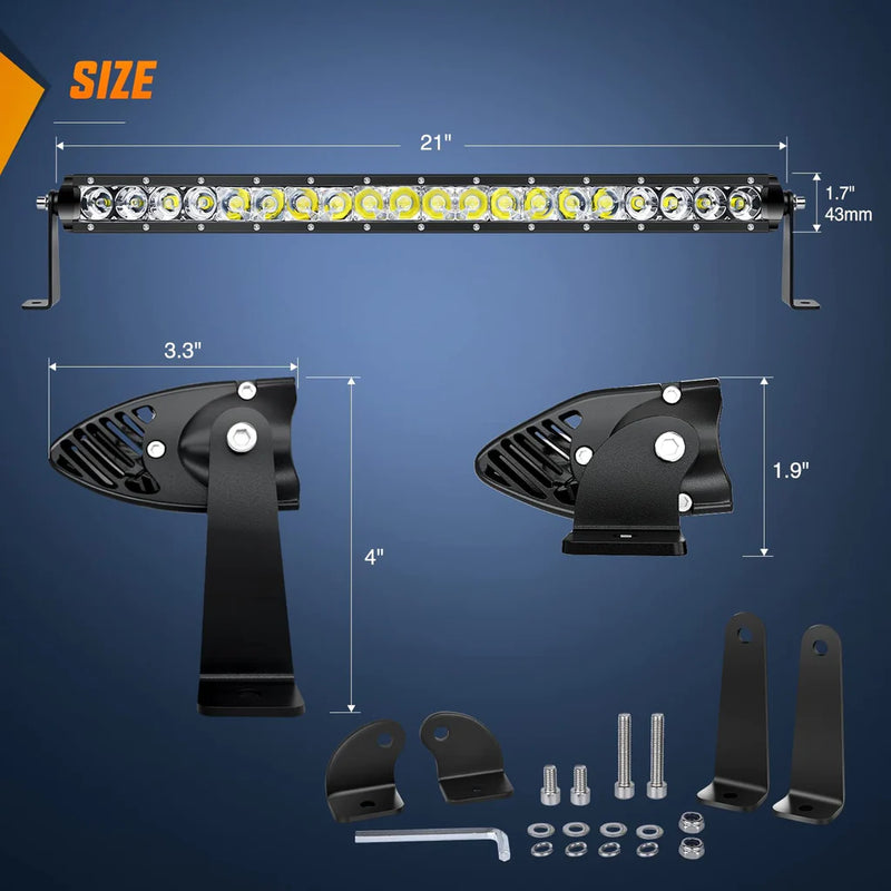Nilight 21in 100W Combo LED Light Bar Dimensions