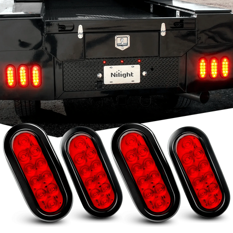 Nilight 6” Oval Trailer Tail Lights 2pcs