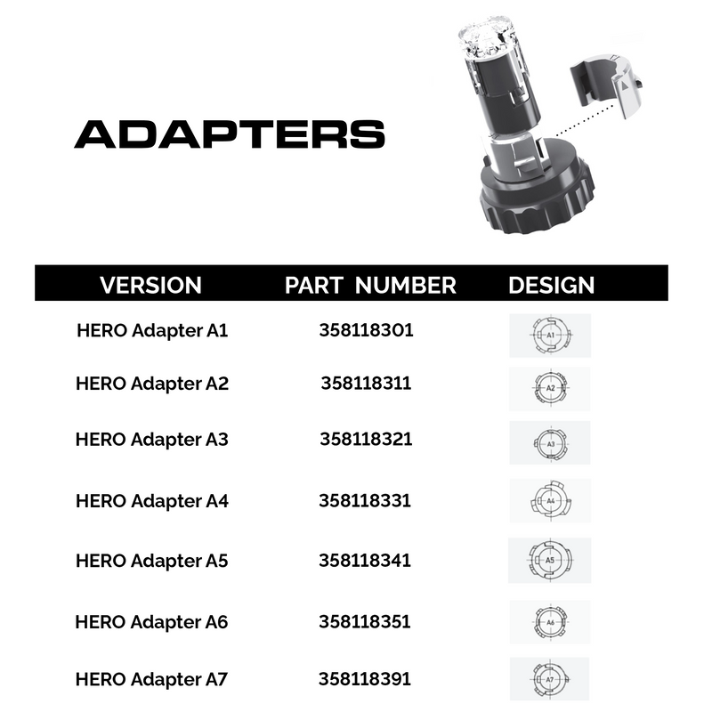 Hella HERO Hideaway Flex Series S/T/T Light Adapters
