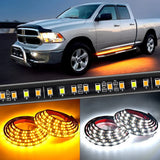 Nilight 70inch Running Board Amber/White LEDs 2pcs