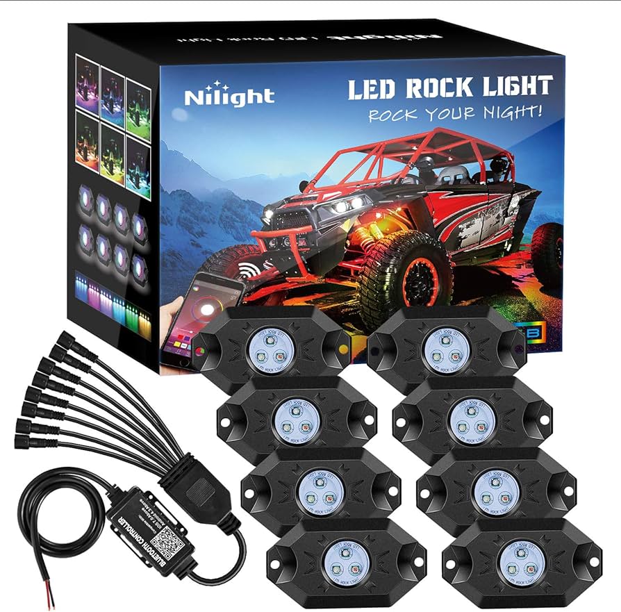 Nilight Rock Lights RGB LED 8pcs