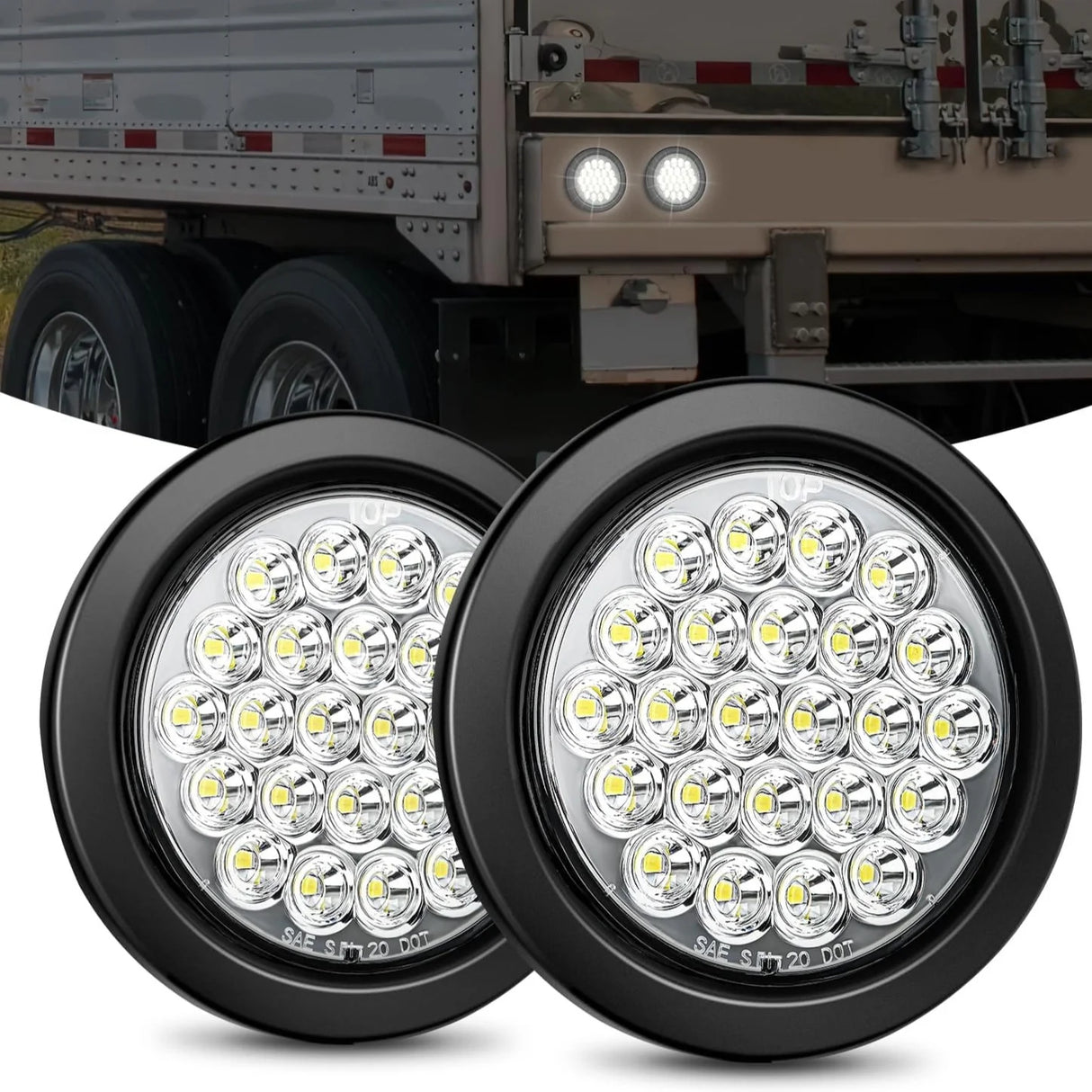 Nilight 4 inch Round Trailer Light (Pair)