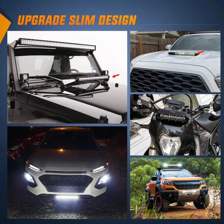 Nilight 11in 50W Flood LED Light Bar 2pk Slim Design