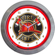 Fire Department Neon Clock