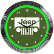 Jeep Green Neon Clock