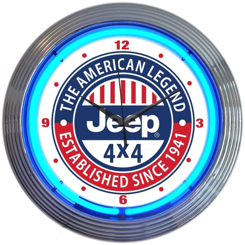 Jeep The American Legend Neon Clock – Ultra Bright Lightz