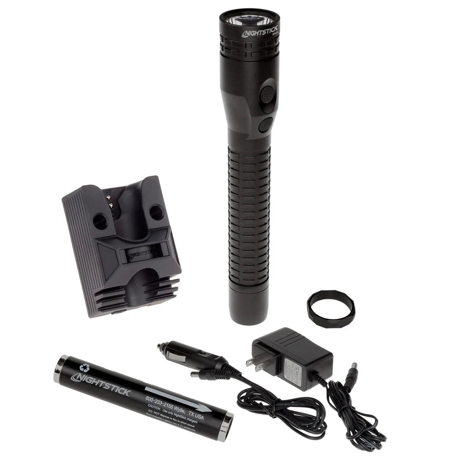 Nightstick Metal Duty/Personal-Size Dual-Light Rechargeable Flashlight