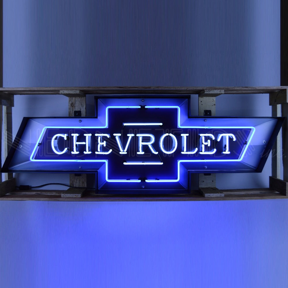 5 Foot Chevrolet Bowtie Neon Sign In Steel Can