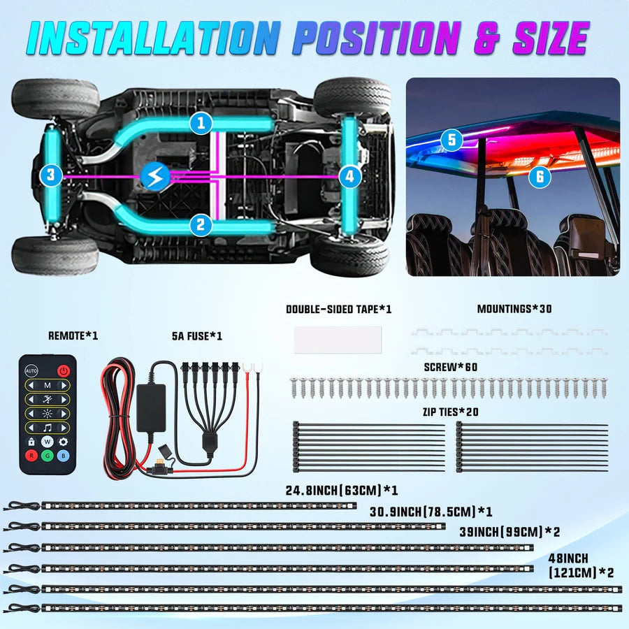 Nilight Underglow Kit for EZGO Yamaha Club Car