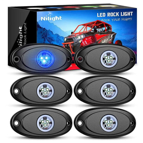 Nilight Rock Lights Single Color Oval 6pcs