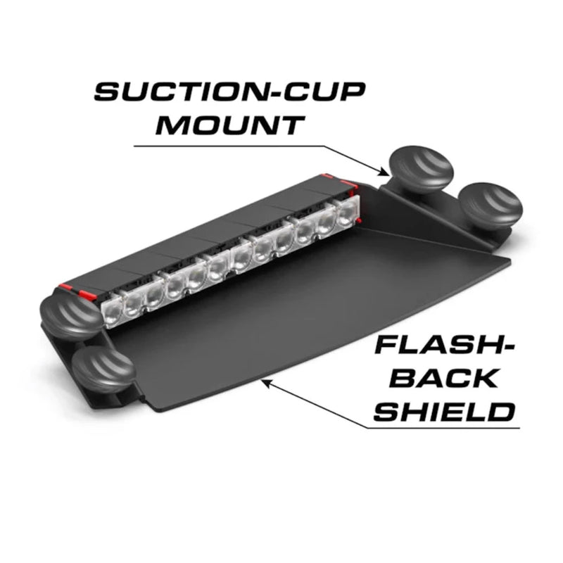Feniex Fusion 2x Dash Light Suction Cup Mount & Flash-Back Shield