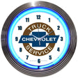 Chevy Trucks Chevrolet Service Neon Clock