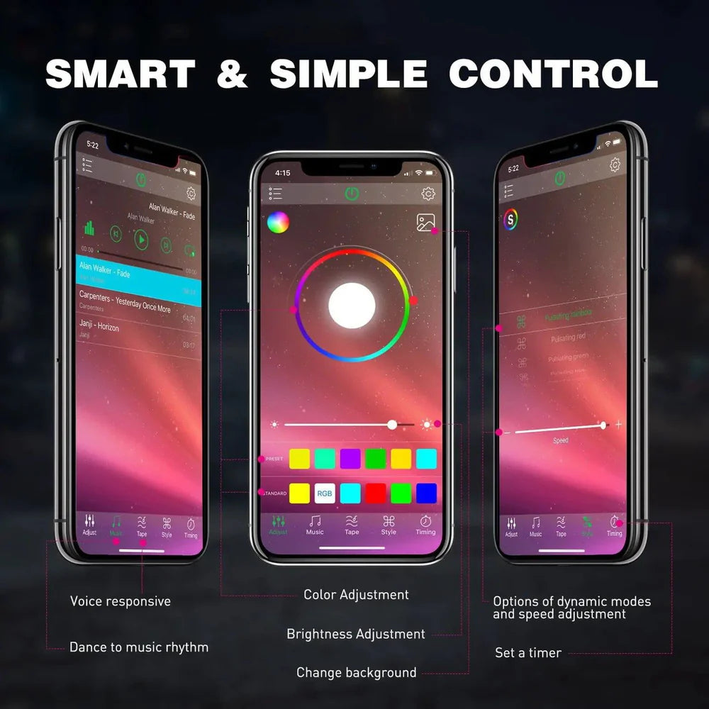 Nilight Rock Lights RGB LED 8pcs