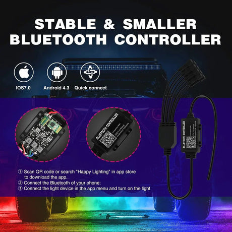 Nilight Rock Lights RGB LED 8pcs