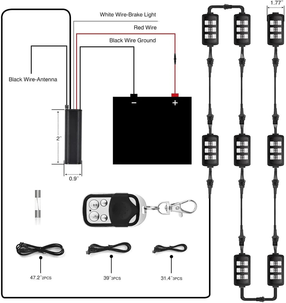 Nilight Motorcycle Rock Light 8pcs