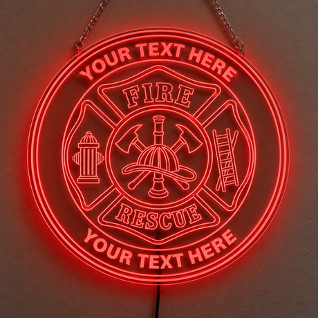 Personalized Firefighter Rescue LED Sign