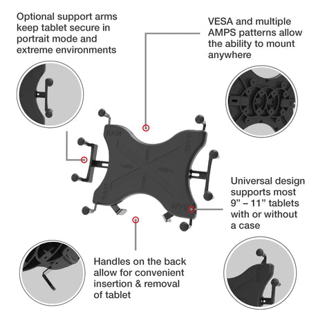 Ram Mounts RAM® X-Grip® 12"-13" Tablet Mount for '15-26 Ford F-150, F-250 + More