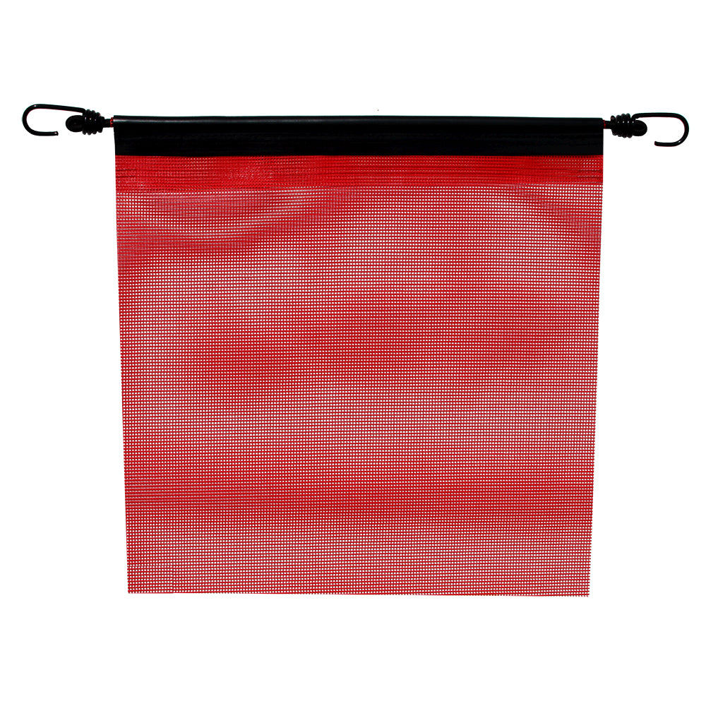 SafeTruck 18” x 18" Red Mesh Flag w/Bungee