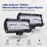 UBL 6.5inch 120W Marine Boat Work Light (2pcs)