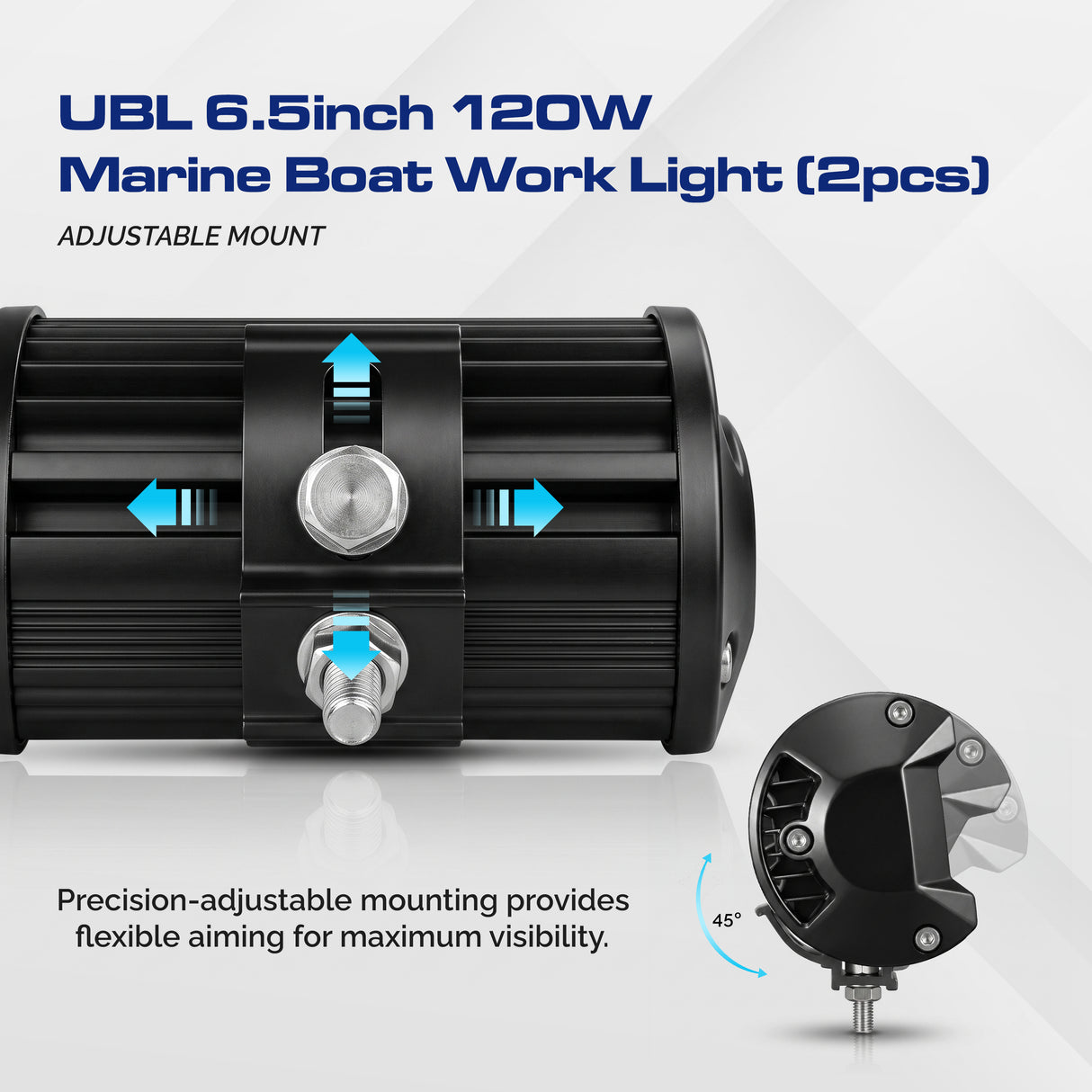 UBL 6.5inch 120W Marine Boat Work Light (2pcs)