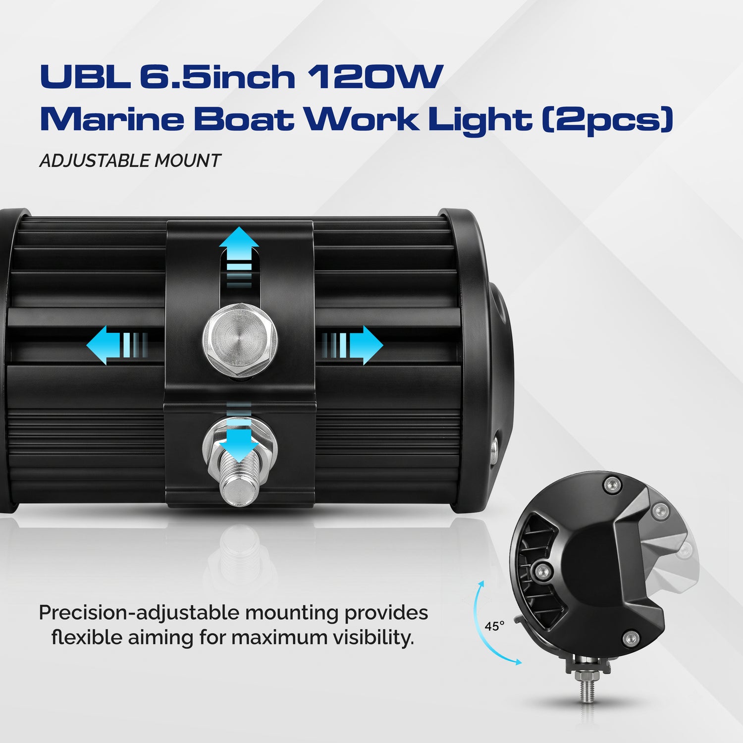 UBL 6.5inch 120W Marine Boat Work Light (2pcs)