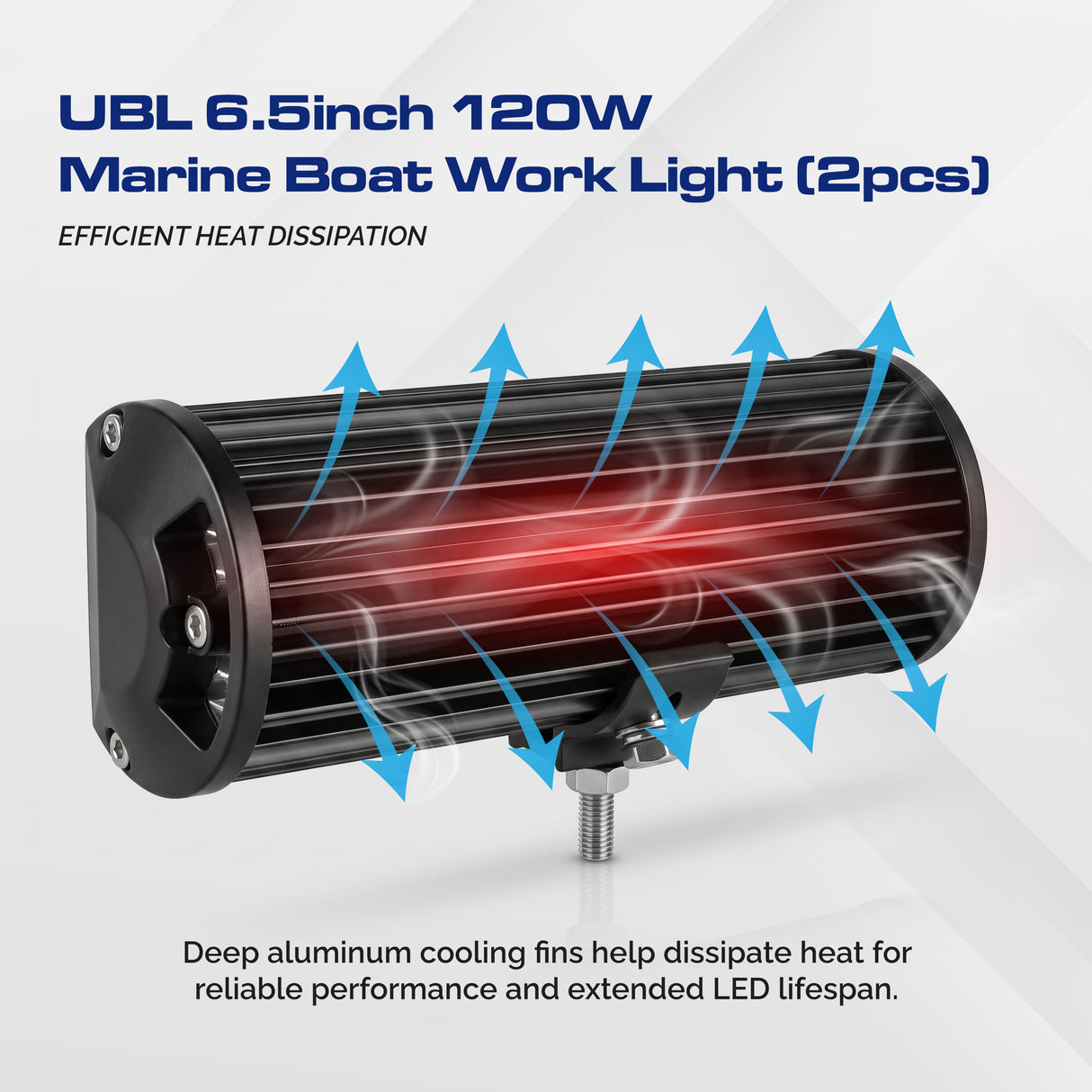 UBL 6.5inch 120W Marine Boat Work Light (2pcs)