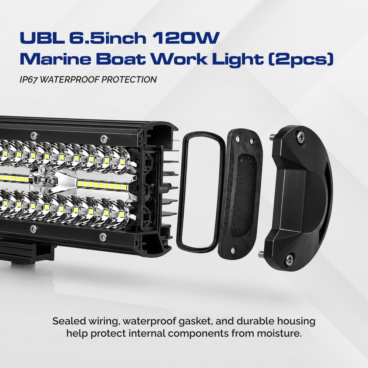 UBL 6.5inch 120W Marine Boat Work Light (2pcs)