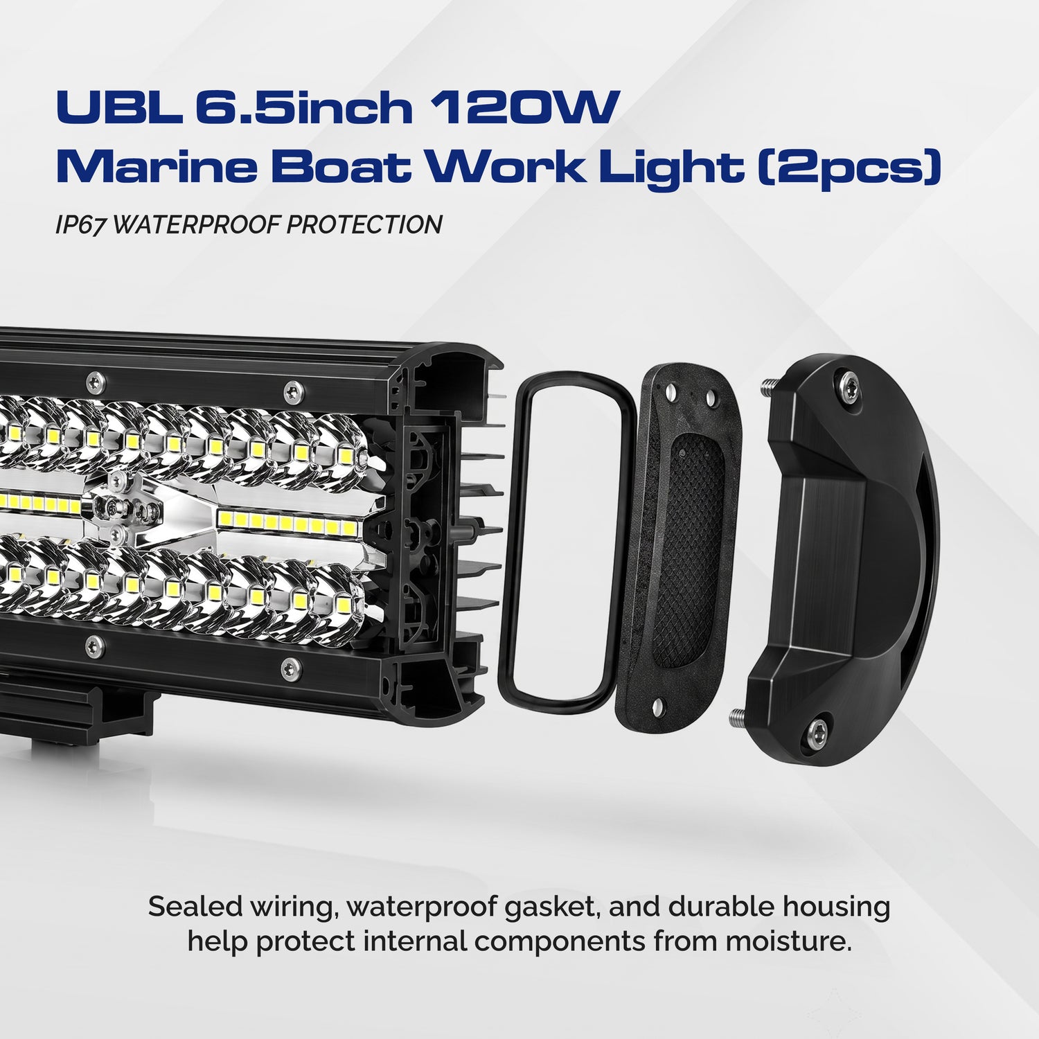 UBL 6.5inch 120W Marine Boat Work Light (2pcs)