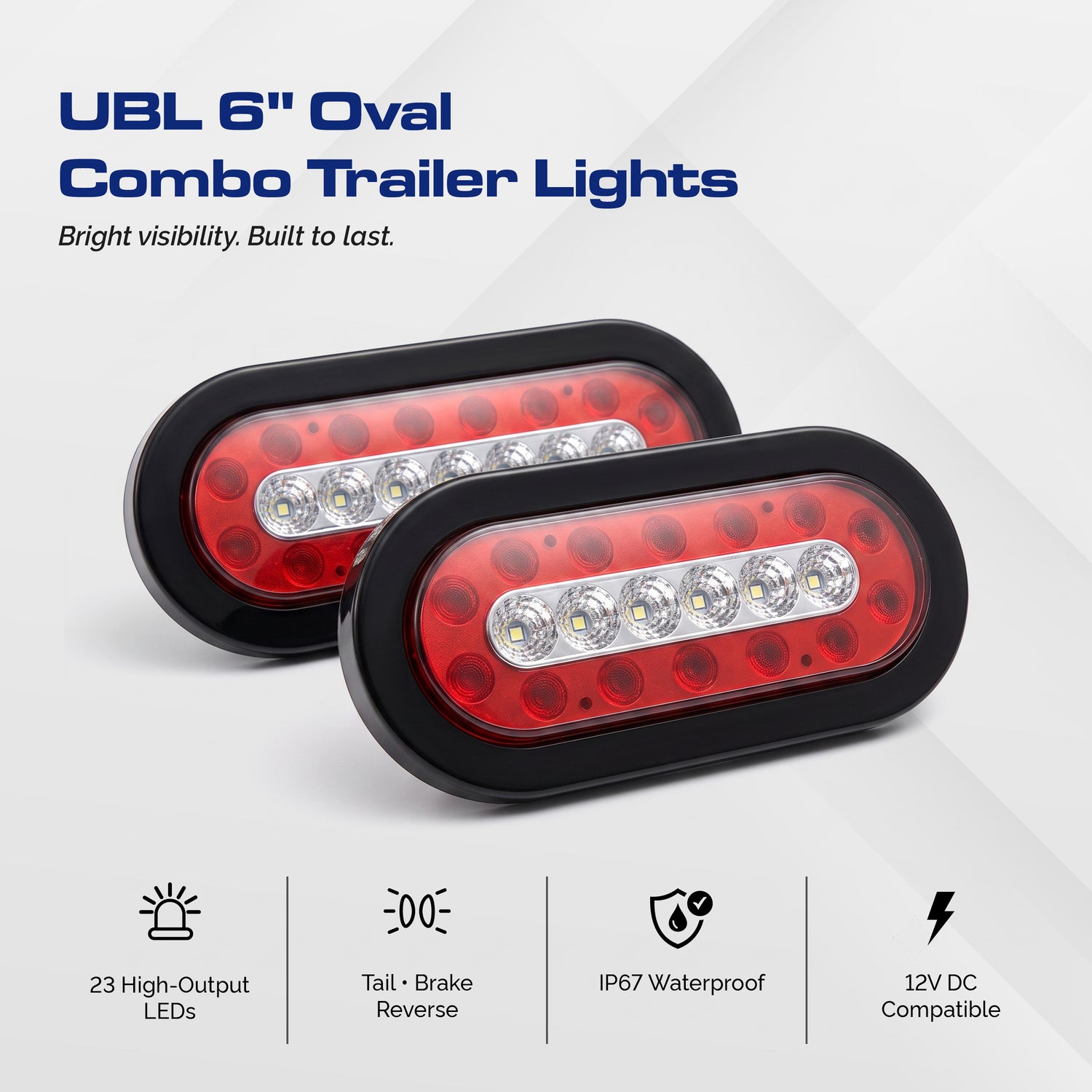 UBL 6 Inch Oval Combo Trailer Lights (Pair)