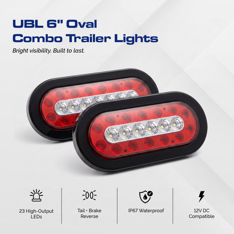 UBL 6 Inch Oval Combo Trailer Lights (Pair)