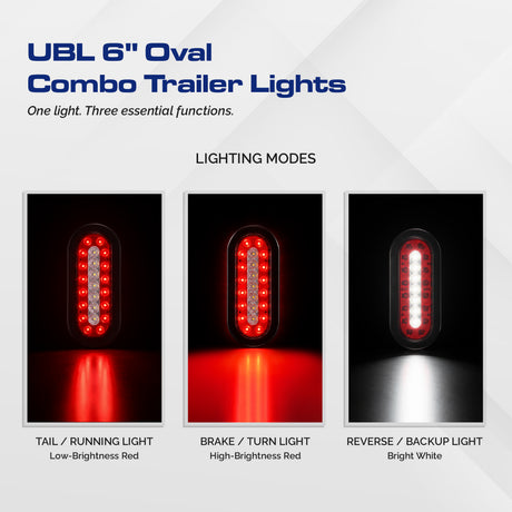 UBL 6 Inch Oval Combo Trailer Lights (Pair)