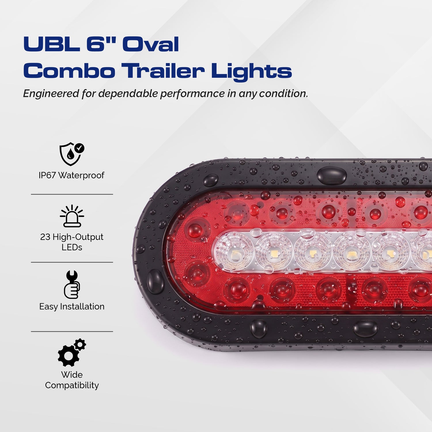 UBL 6 Inch Oval Combo Trailer Lights (Pair)